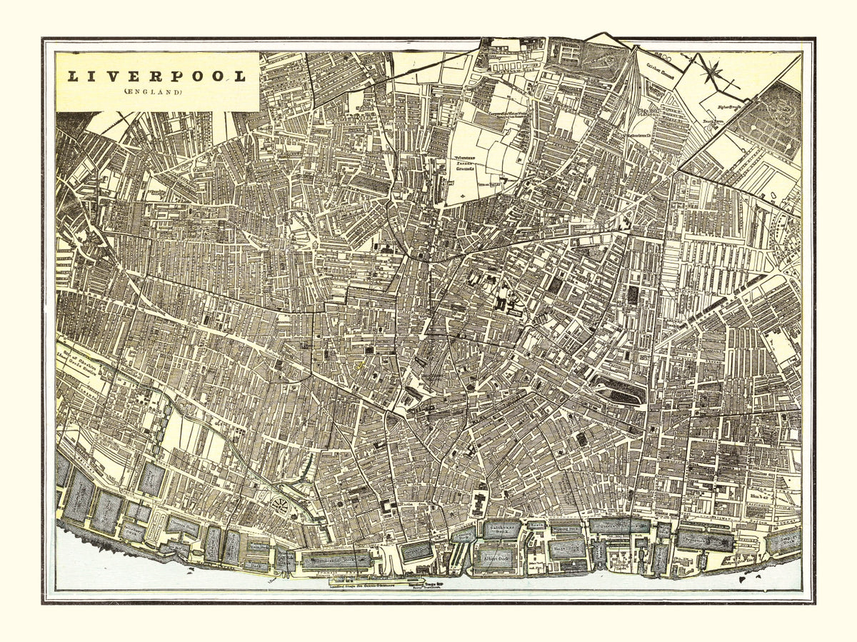 Preview of Vintage Map of Liverpool, England 1901