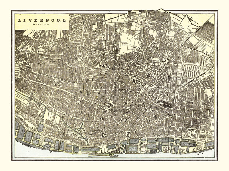 Size comparison using Vintage Map of Liverpool, England 1901