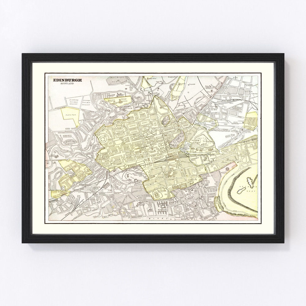 Edinburgh Vintage Map 1901