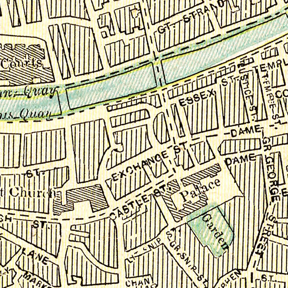 Restored historic details from the 1901 city map of Dublin