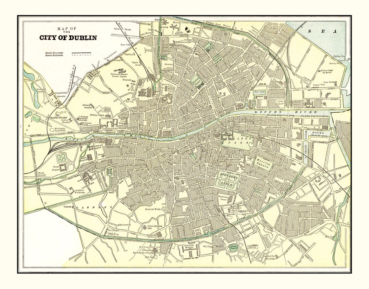 Preview of Vintage Map of Dublin, Ireland 1901