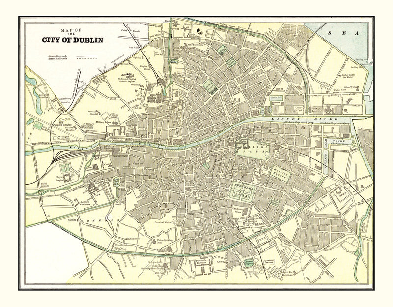 Size comparison using Vintage Map of Dublin, Ireland 1901