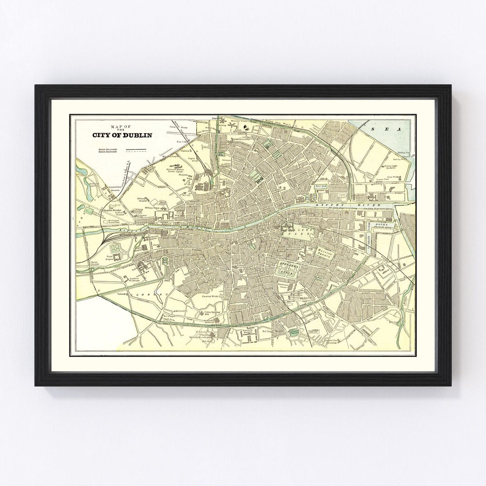 Dublin Vintage Map 1901