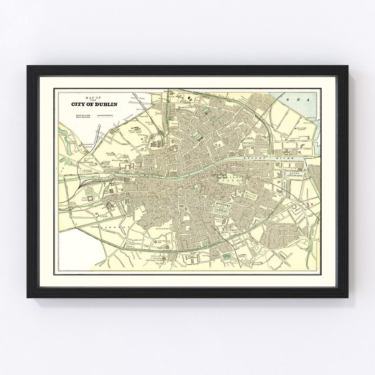 Dublin Vintage Map 1901