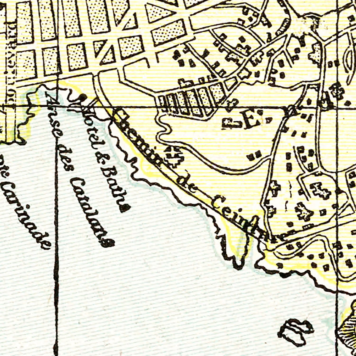 Restored historic details from the 1901 city map of Marseille