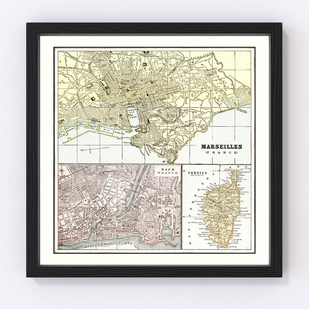 Marseille Vintage Map 1901