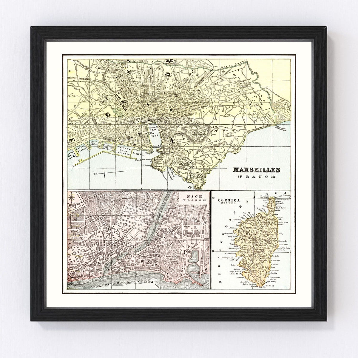 Marseille Vintage Map 1901