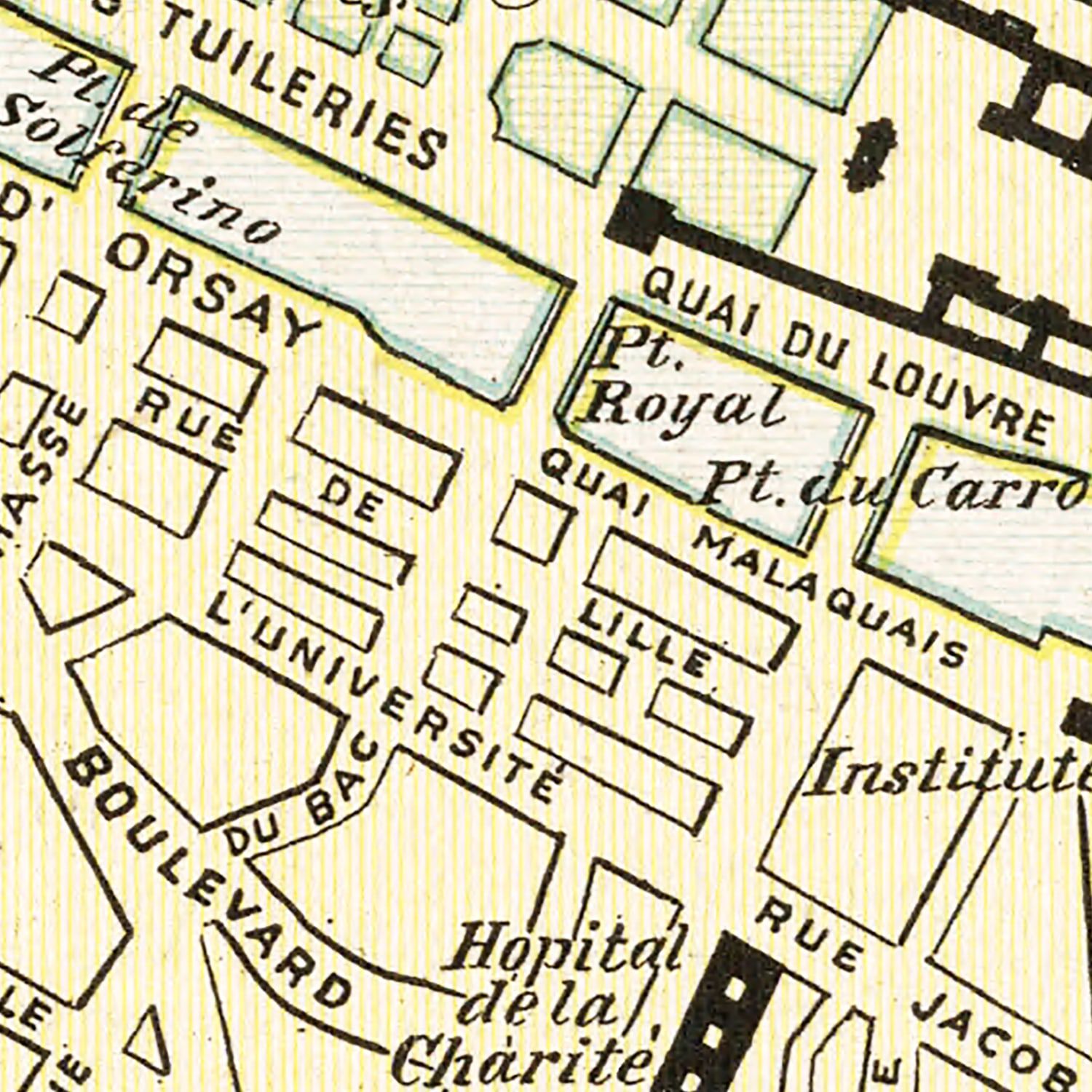 Restored historic details from the 1901 city map of Paris