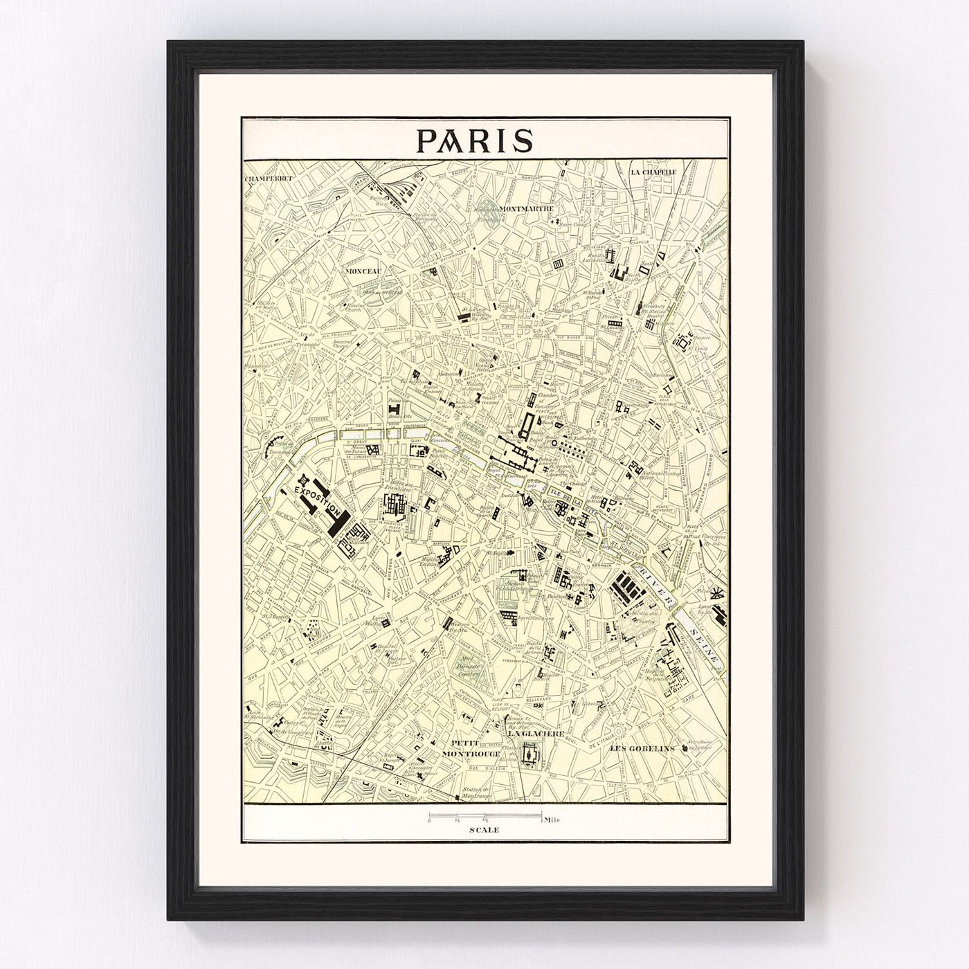 Paris Vintage Map 1901