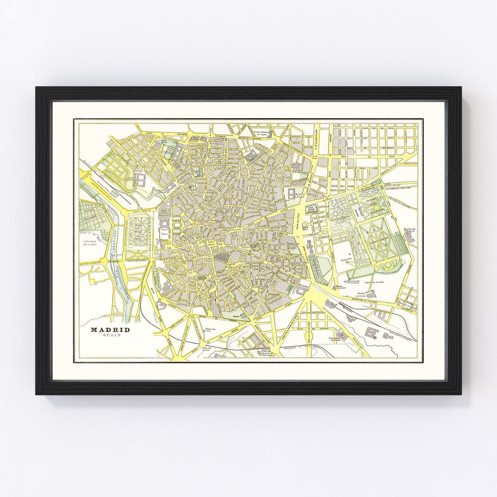 Madrid Vintage Map 1901