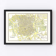 Madrid Vintage Map 1901
