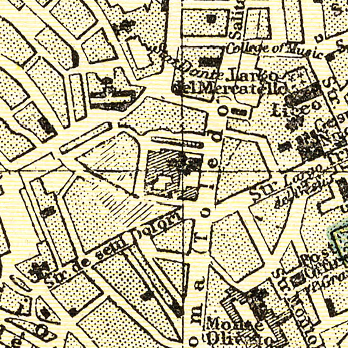 Restored historic details from the 1901 city map of Naples