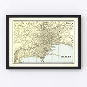 Naples Vintage Map 1901