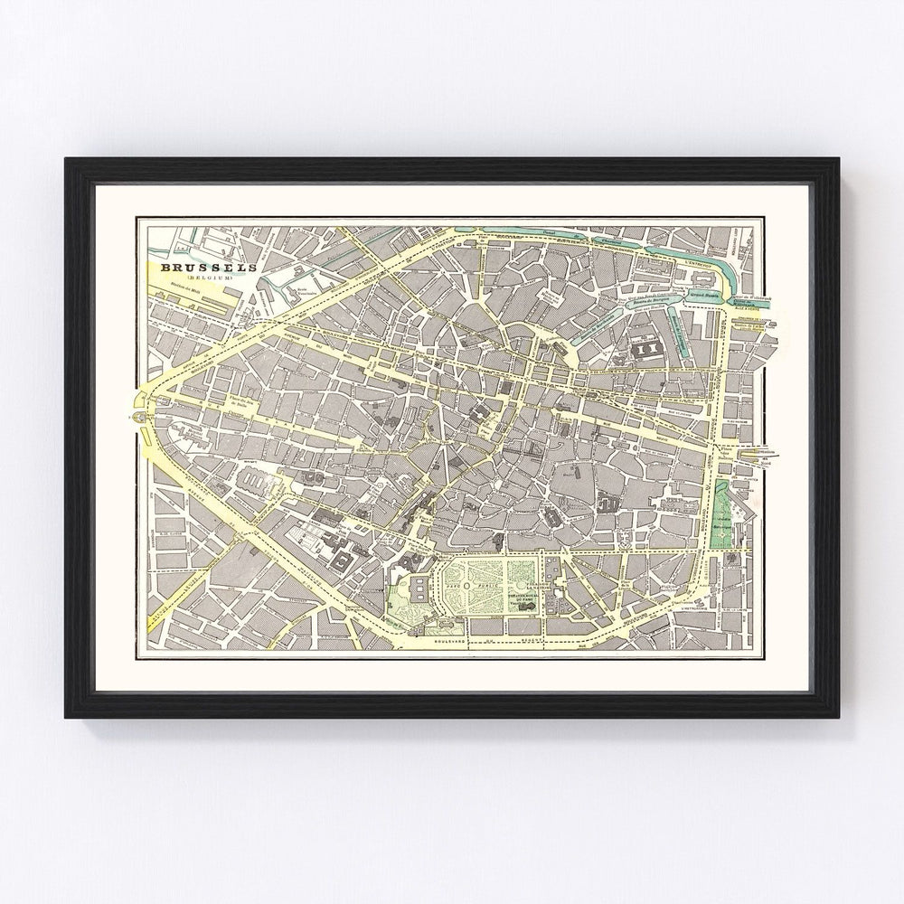 Brussels Vintage Map 1901