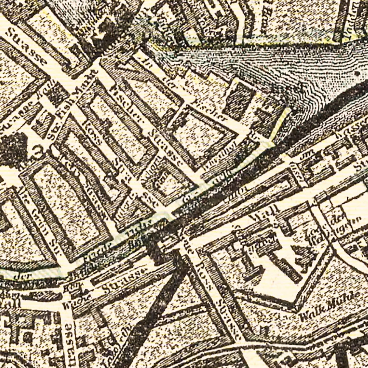 Restored historic details from the 1901 city map of Berlin