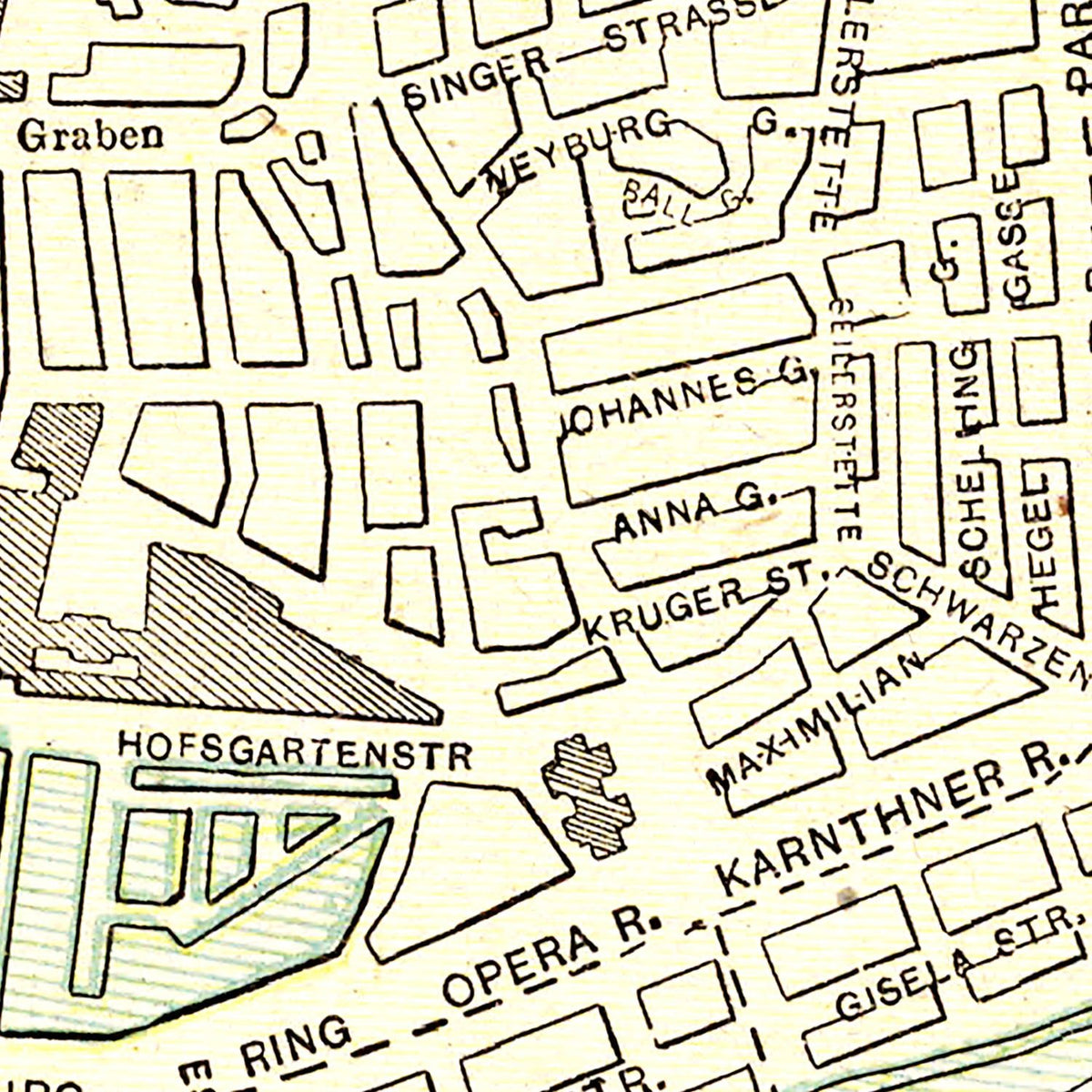 Restored historic details from the 1901 city map of Vienna