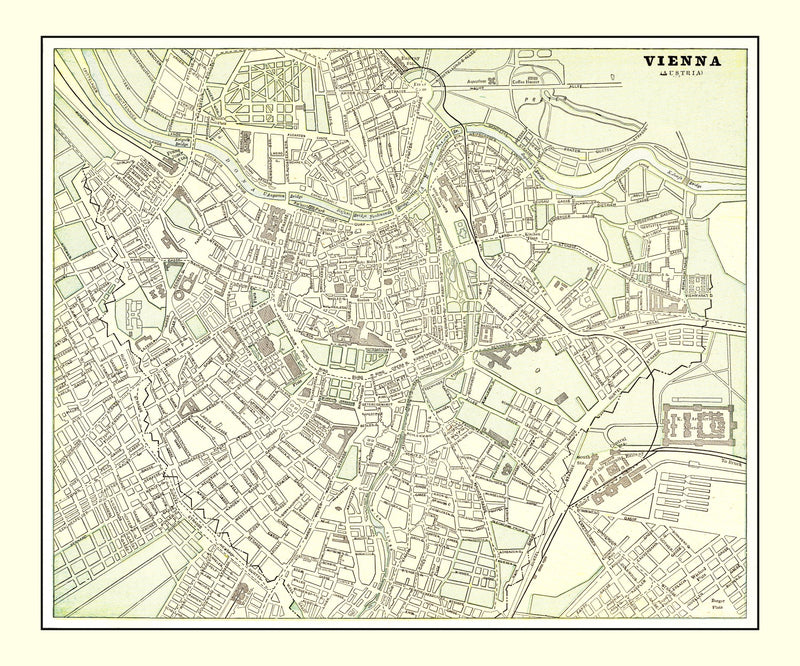 Size comparison using Vintage Map of Vienna, Austria 1901