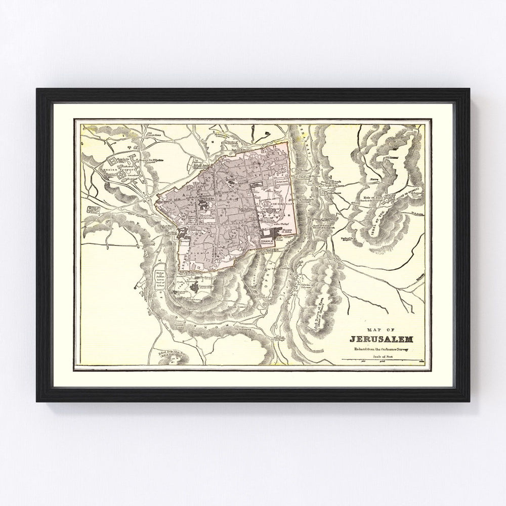Jerusalem Vintage Map 1901