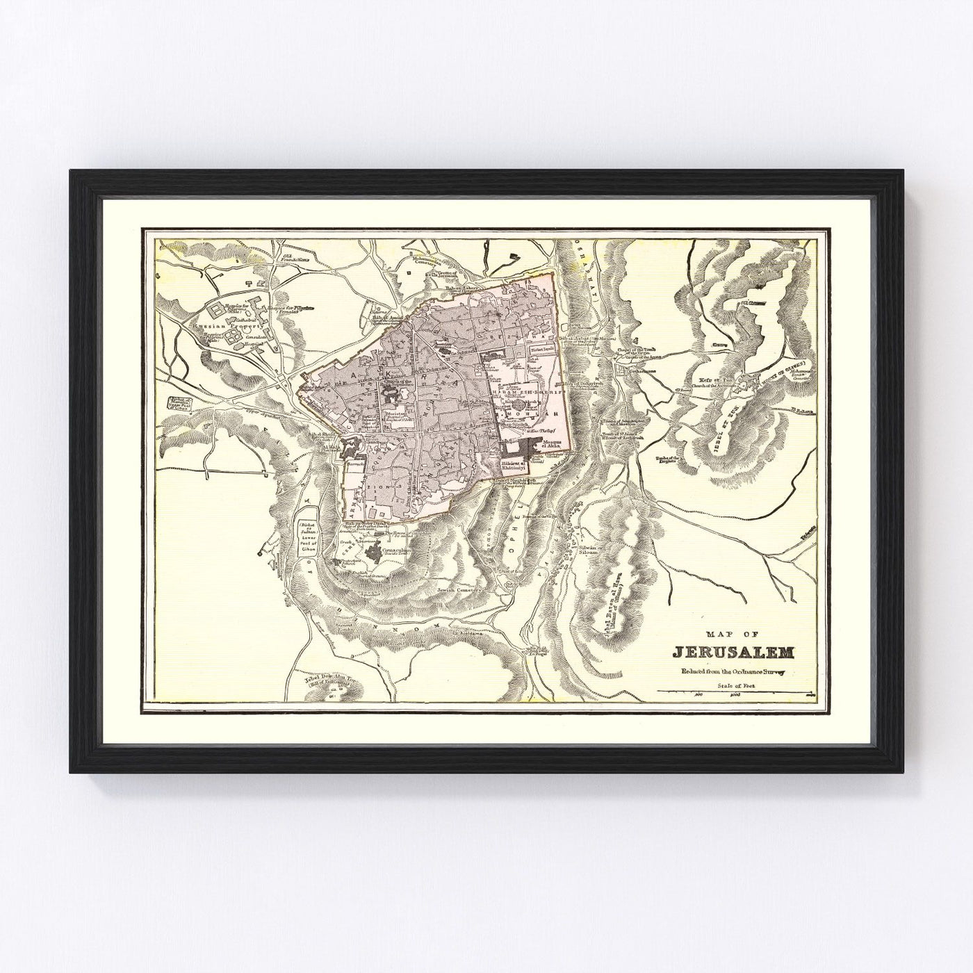 Jerusalem Vintage Map 1901