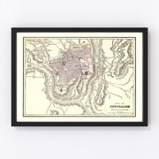 Jerusalem Vintage Map 1901