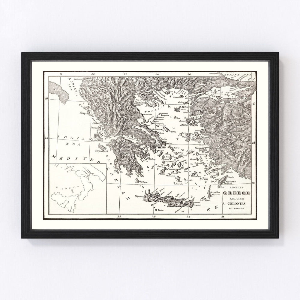 Greece Vintage Map 1901