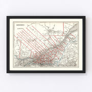 Quebec Vintage Map 1893