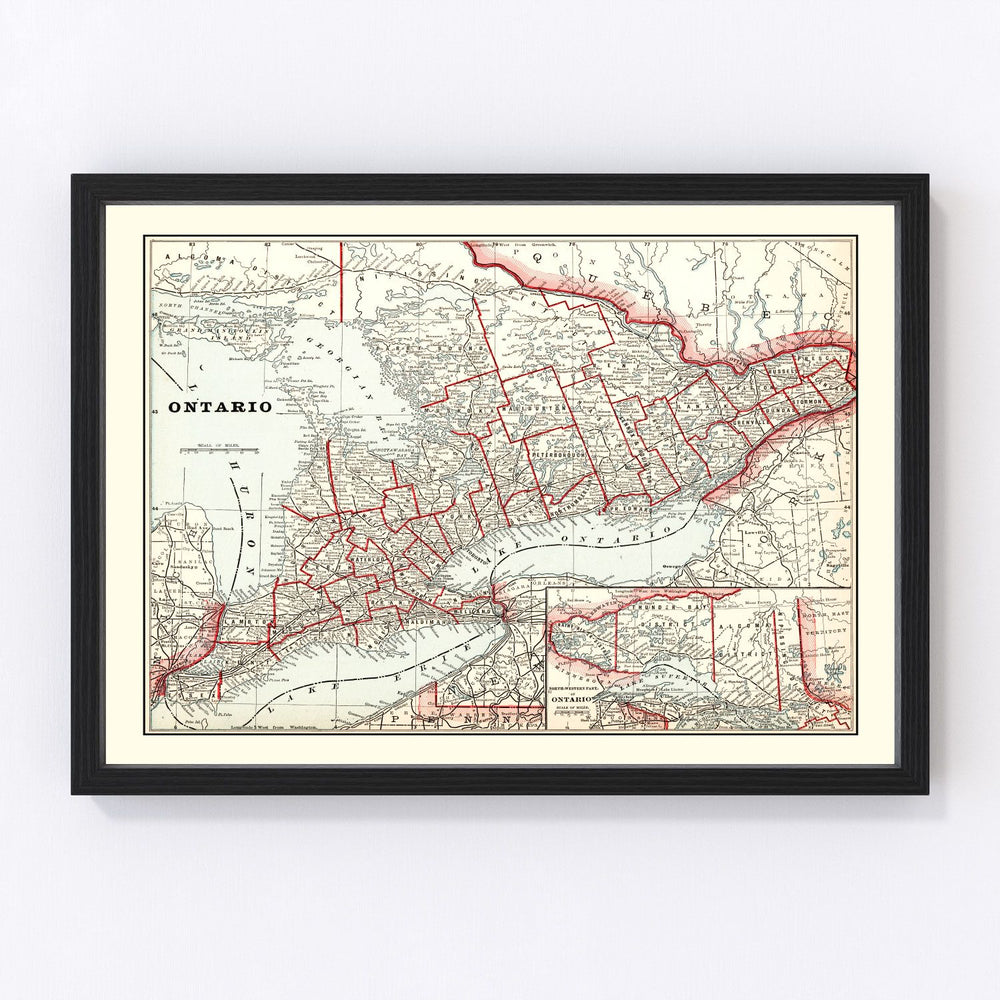 Ontario Vintage Map 1893