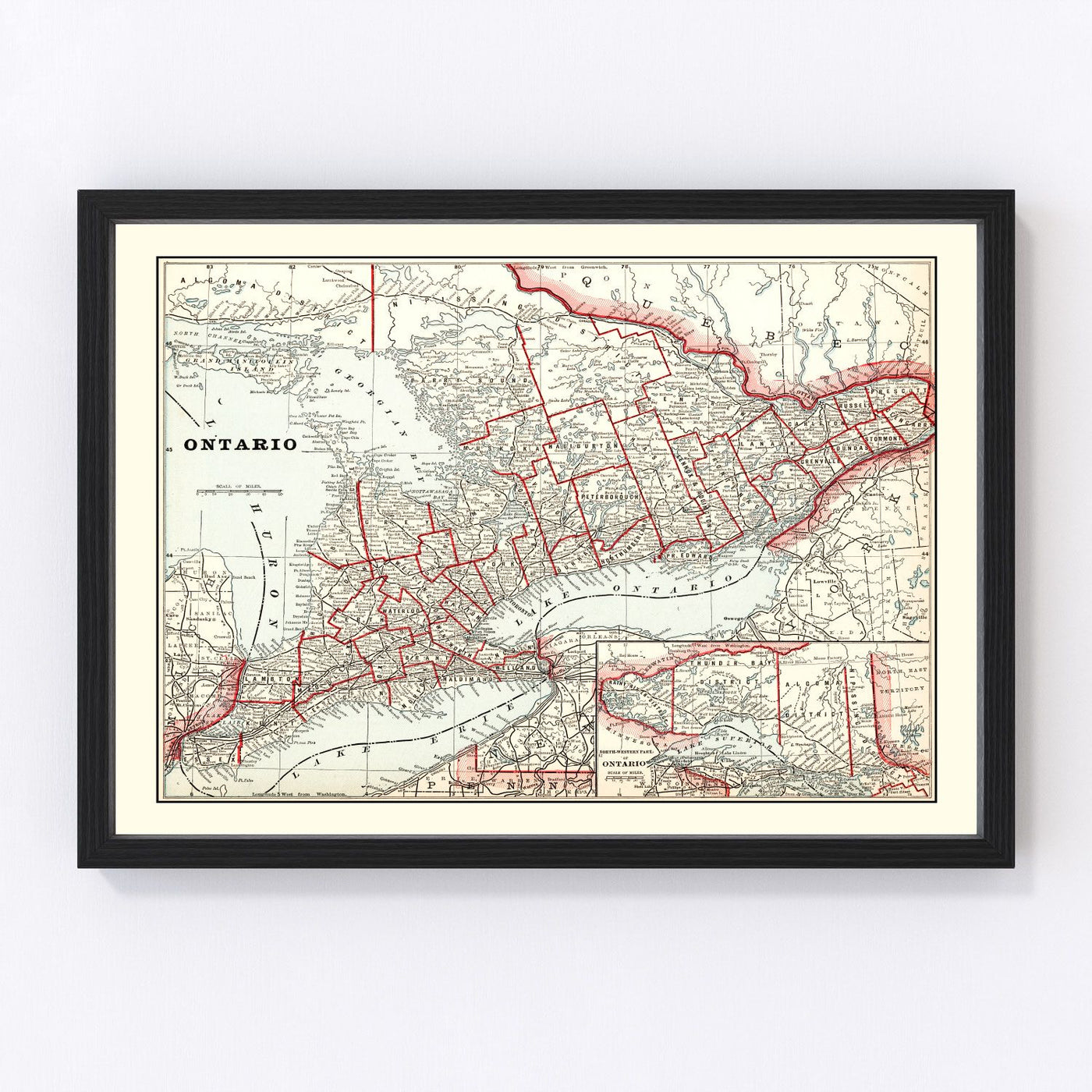 Ontario Vintage Map 1893