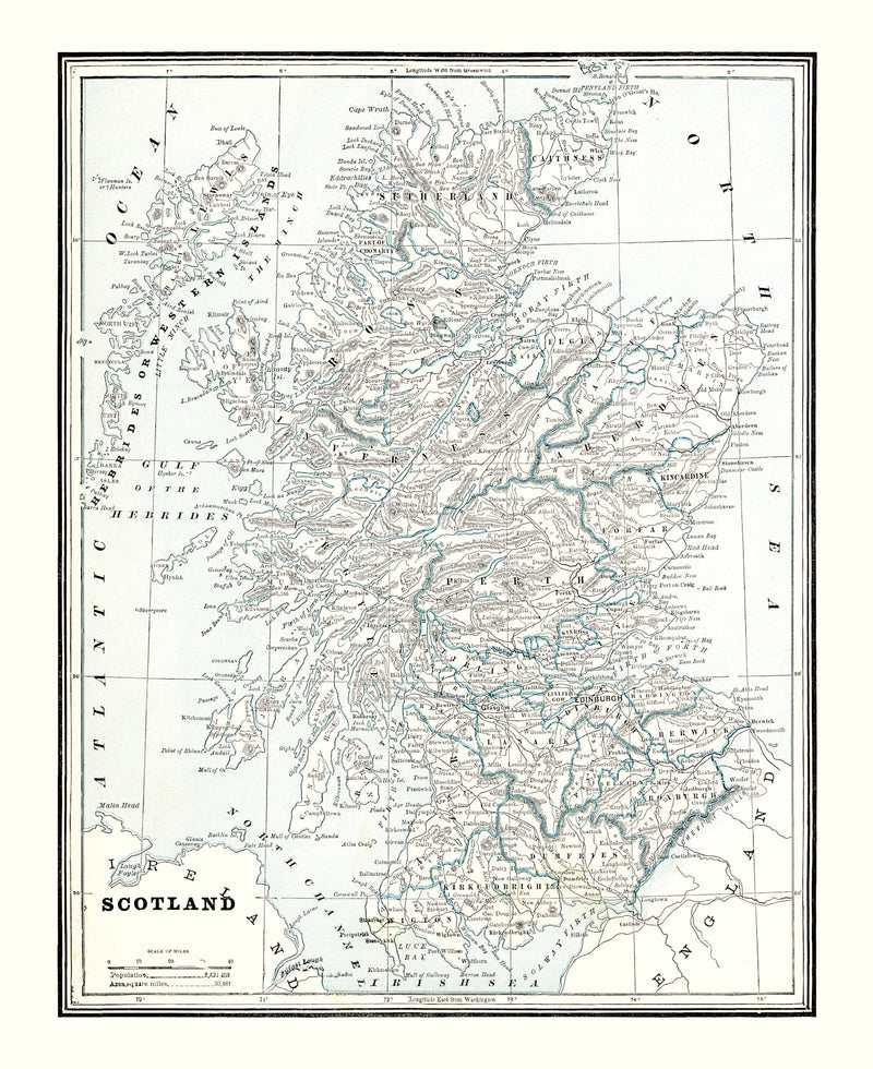 Size comparison using Vintage Map of Scotland 1893
