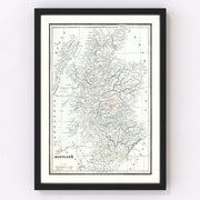 Scotland Vintage Map 1893