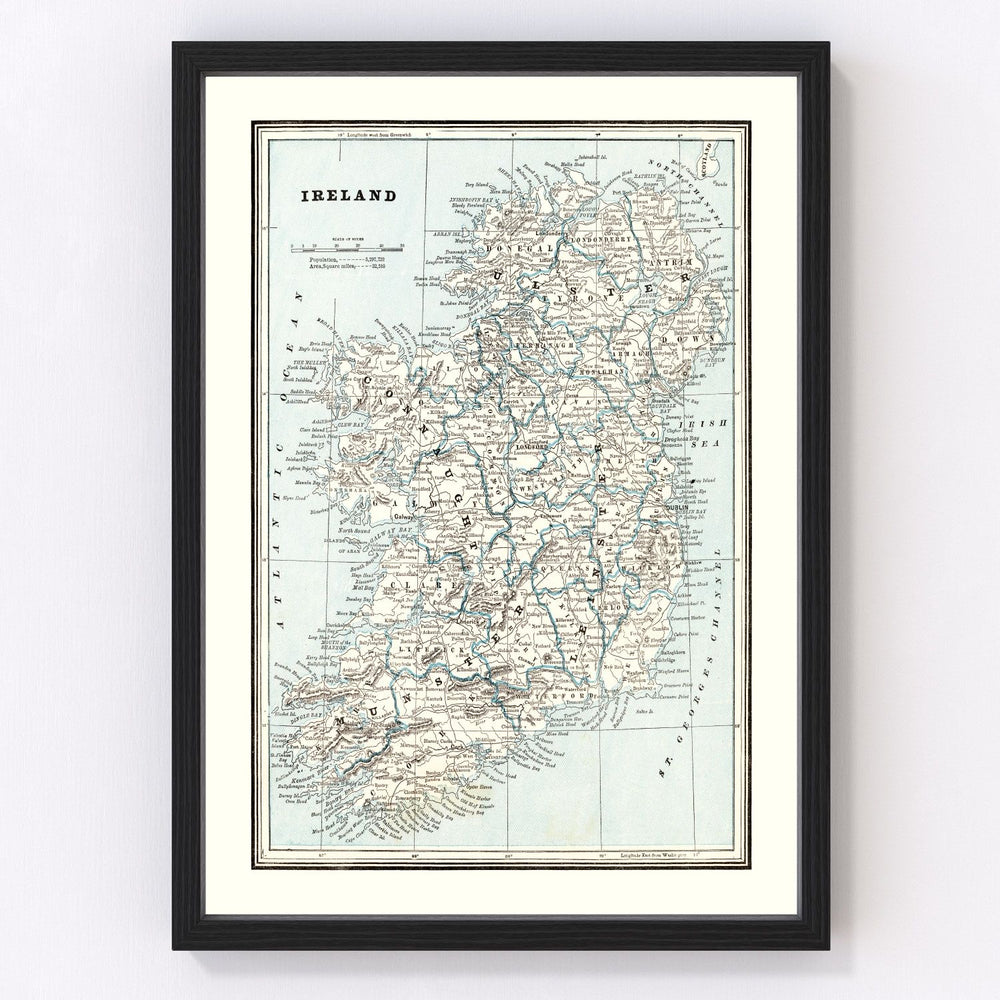 Ireland Vintage Map 1893