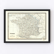 France Vintage Map 1893