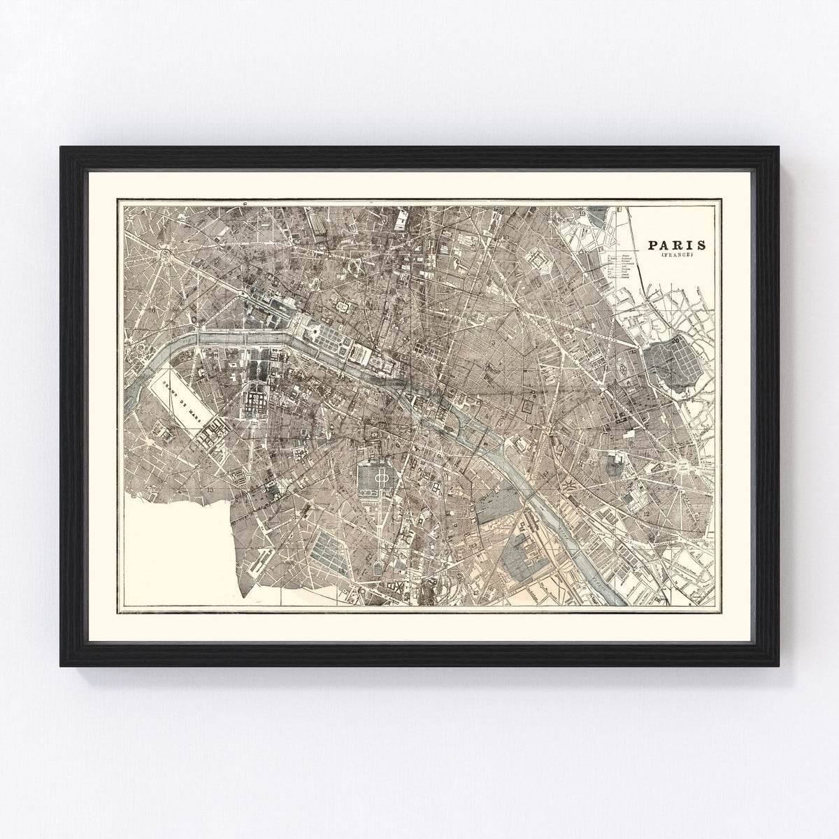 Paris Vintage Map 1893