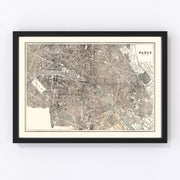 Paris Vintage Map 1893