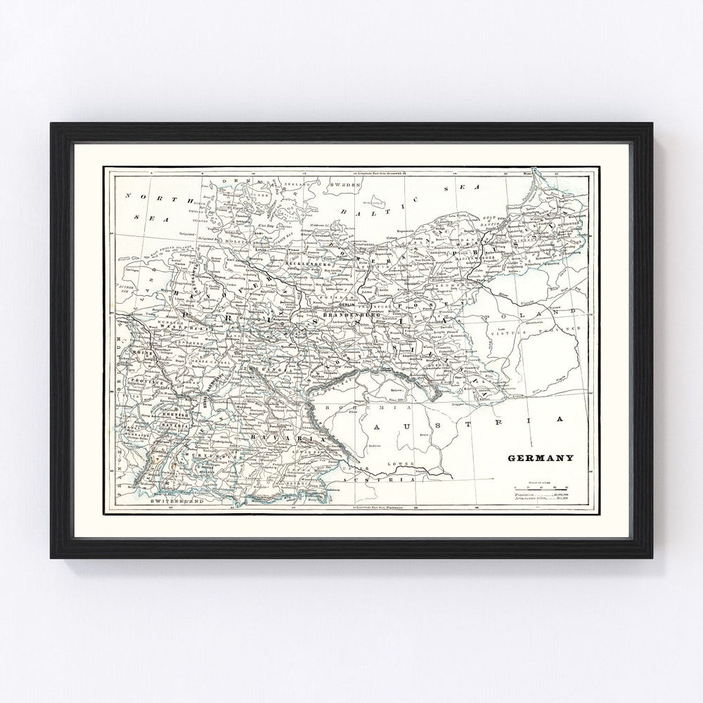 Germany Vintage Map 1893