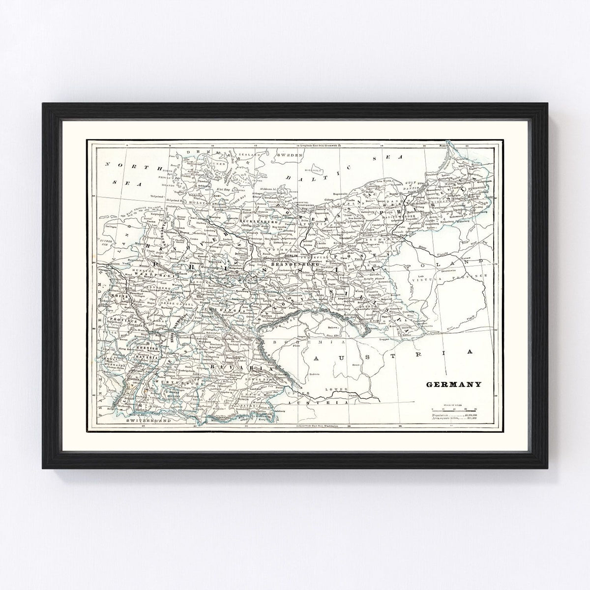 Germany Vintage Map 1893