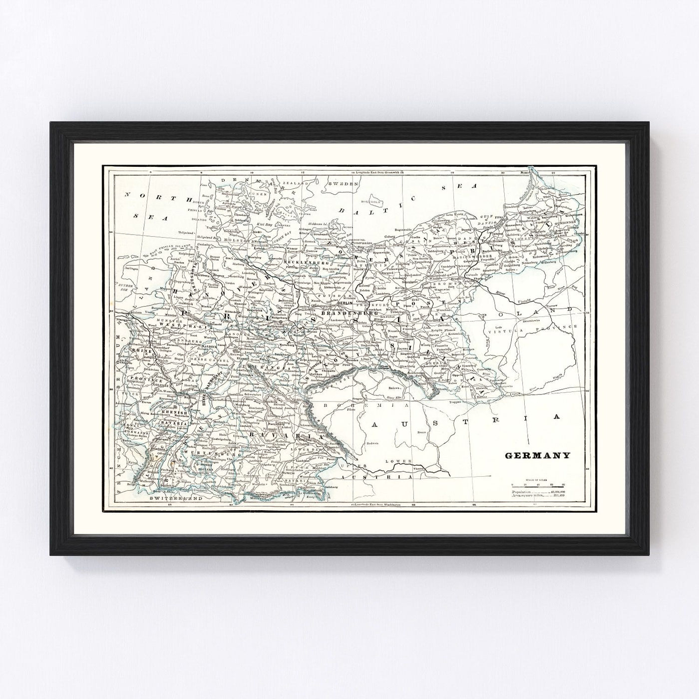 Germany Vintage Map 1893