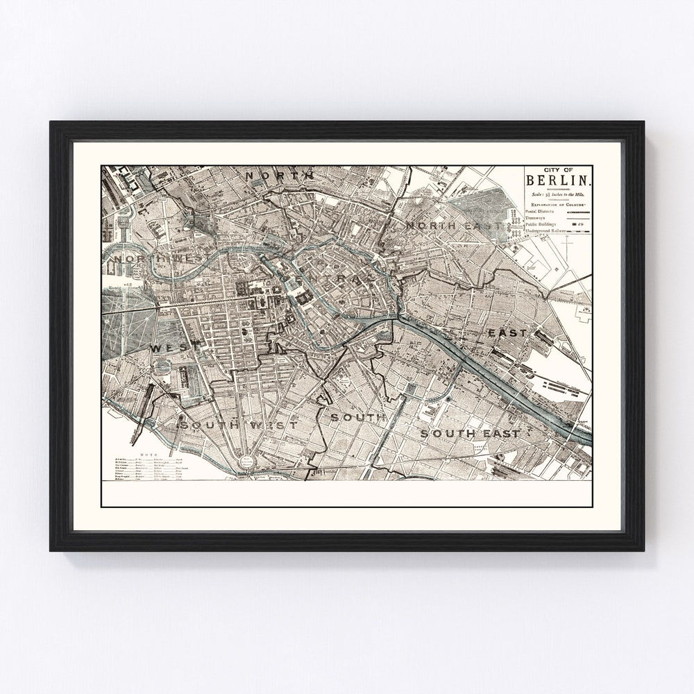 Berlin Vintage Map 1893