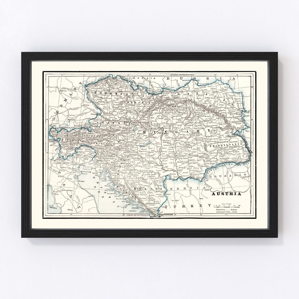 Austria Vintage Map 1893