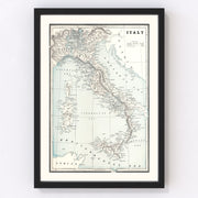 Italy Vintage Map 1893