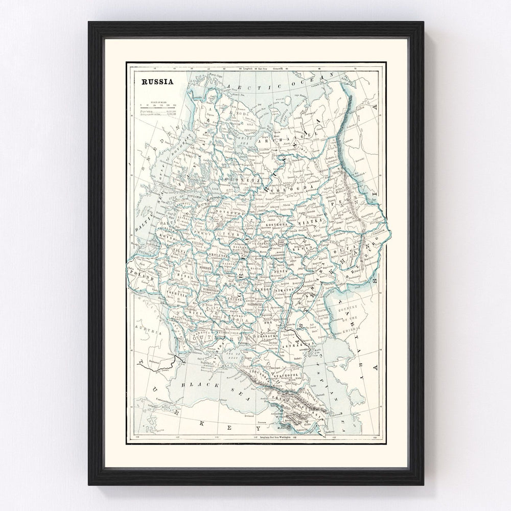 Russia Vintage Map 1893