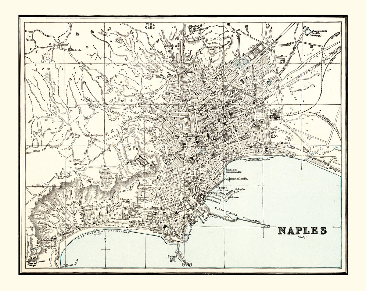 Preview of Vintage Map of Naples, Italy 1893