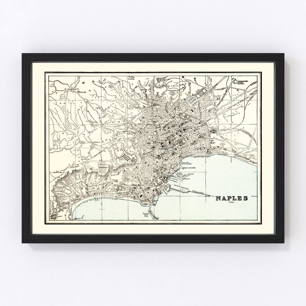 Naples Vintage Map 1893