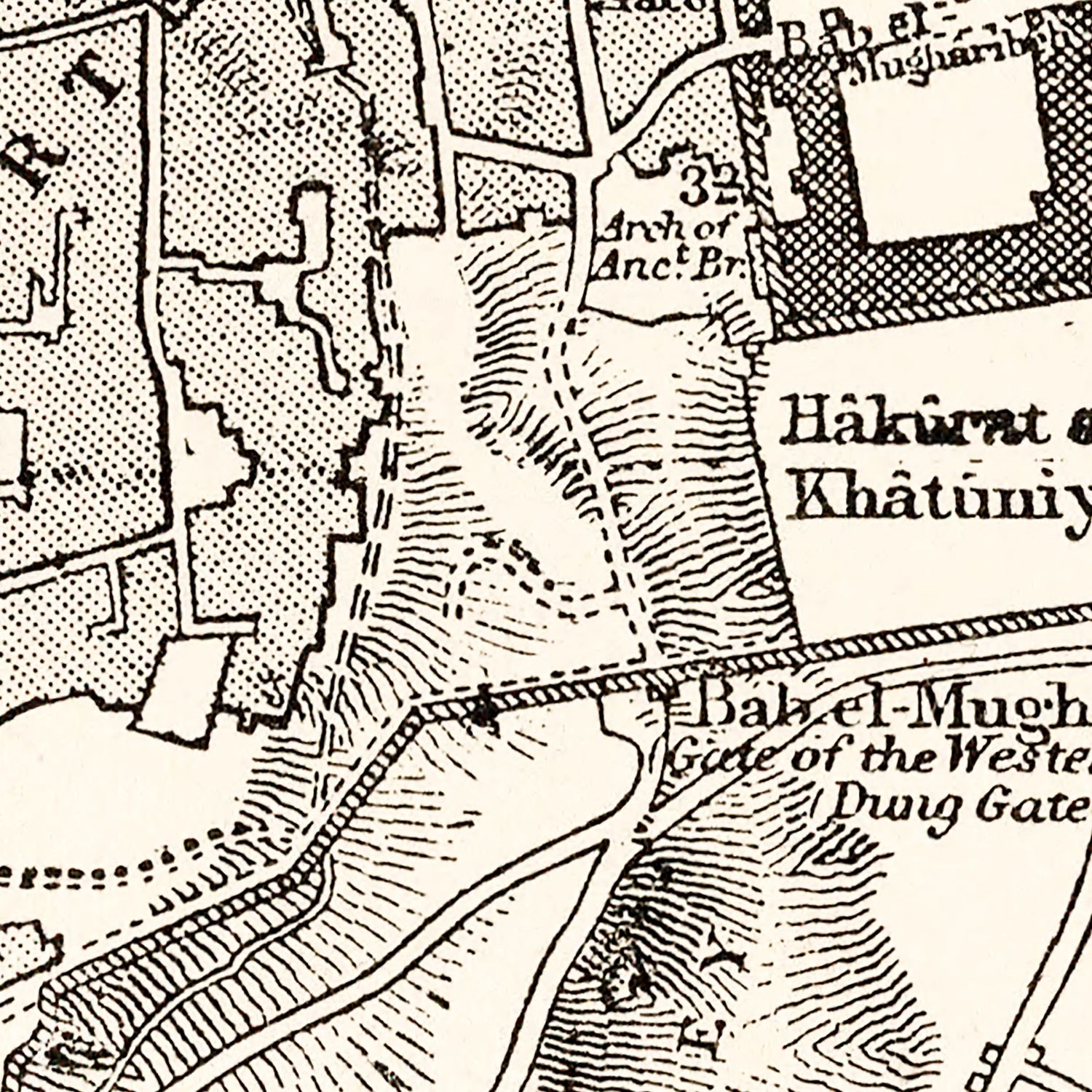 Restored historic details from the 1893 city map of Jerusalem