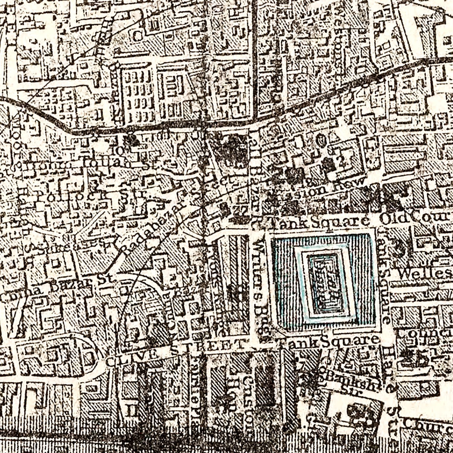 Restored historic details from the 1893 city map of Calcutta