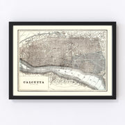 Calcutta Vintage Map 1893