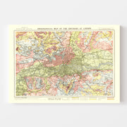 Vintage Map of London, England 1883