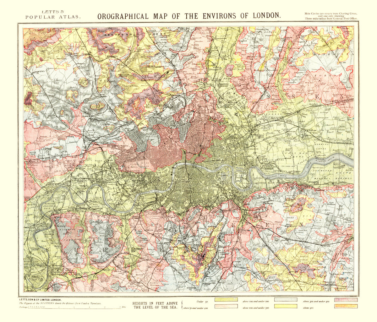 Preview of Vintage Map of London, England 1883