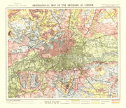 Vintage Map of London, England 1883