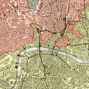 Vintage Map of London, England 1883